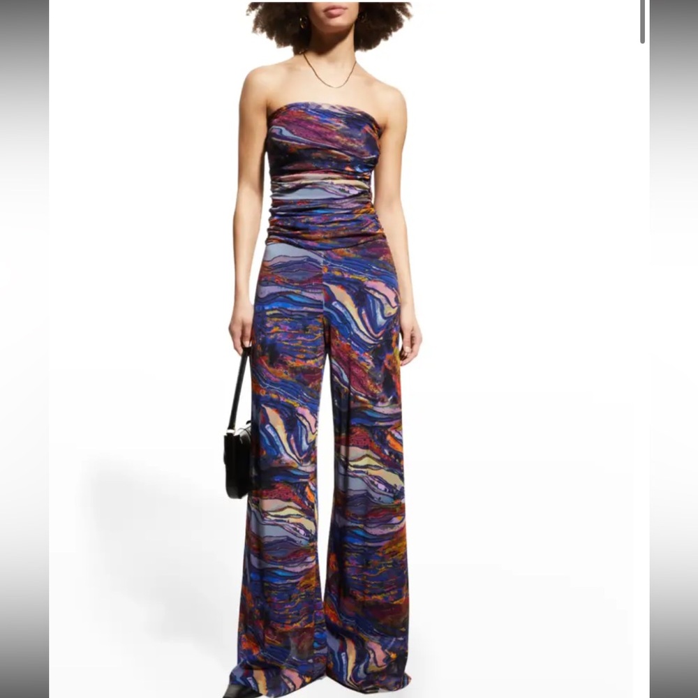 Fuzzi Strapless Wide- Leg Tulle Jumpsuit *See Note